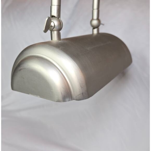 Vintage Art Deco Brushed Steel Tech Desk Lamp Outlet Plugs Phone Outlets Chrome - Picture 16 of 16